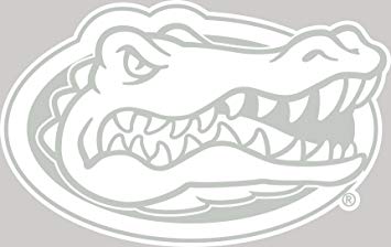 Black and White Gator Logo - Crawford Graphix Florida Gators 6 White Logo Decal