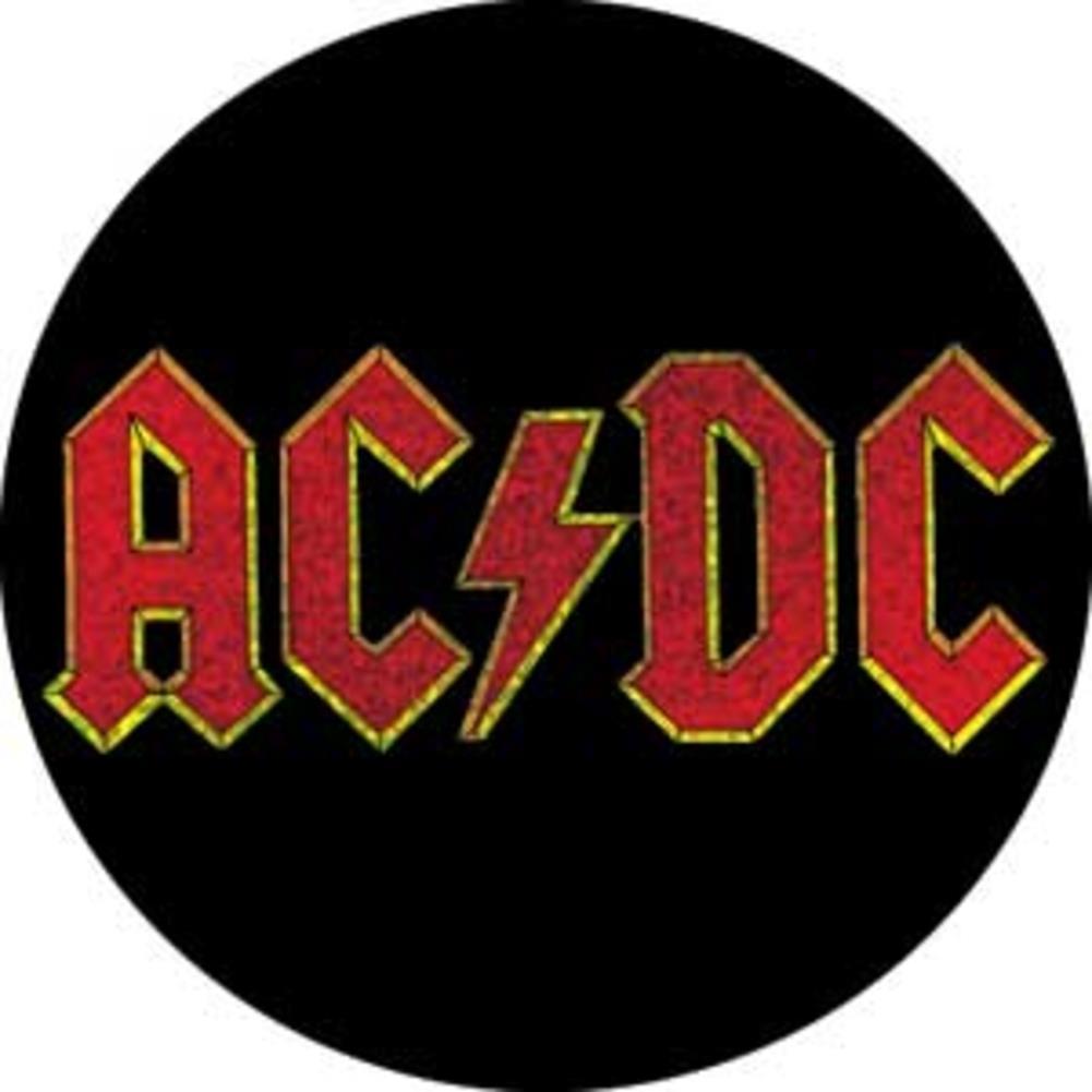 AC/DC Logo - AC DC Logo Inch Glitter Button
