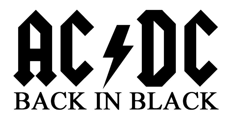 AC/DC Logo - AC/DC Back In Black Logo Rub-On Sticker - Black