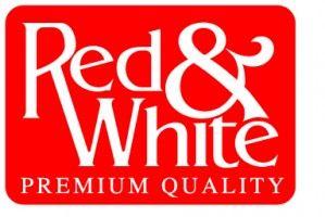 White with Red Logo - Red and White Brand