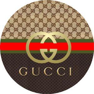 Gucci Logo - GOLD GUCCI LOGO BIRTHDAY BABY SHOWER ROUND PARTY STICKERS FAVORS ...
