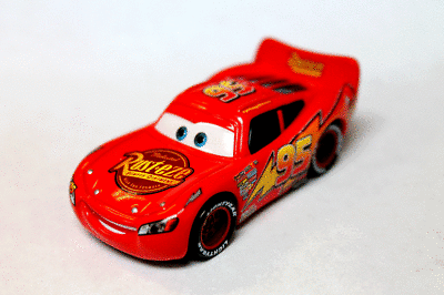 Rust-eze Logo - DISNEY PIXAR CARS 2 Lightning McQueen with Rust eze Logo on Tail fin Loose  USA