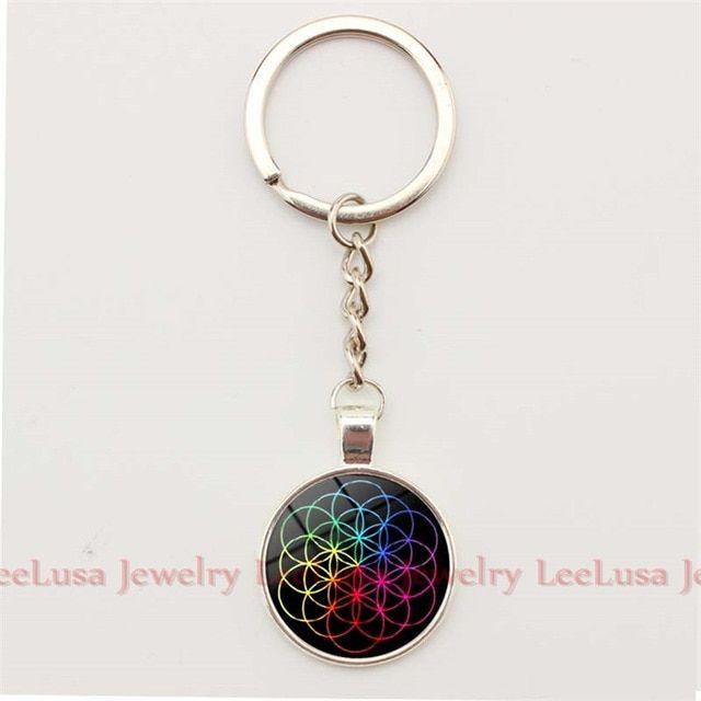 Coldplay Logo - Popular Music Band Coldplay Logo Key Chain Glass Dome Pendant Alloy