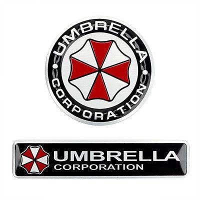 Resident Evil Logo - 2PCS PLATING METAL Umbrella Corporation Resident Evil Logo 3D Car ...