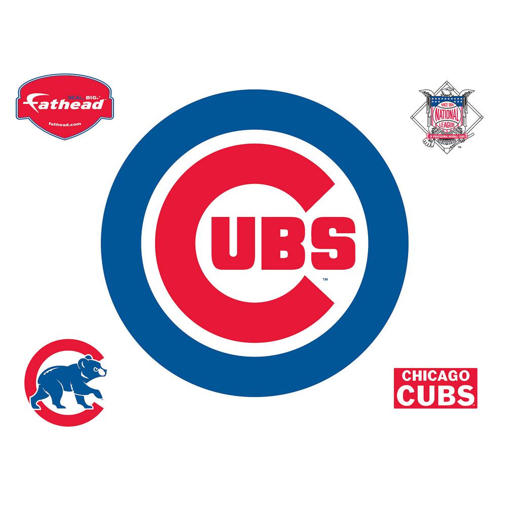 Chicago Cubs Logo - Fathead 37 in. H x 37 in. W Chicago Cubs Logo Wall Mural-63-63208 ...