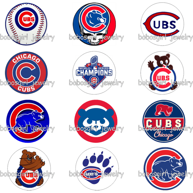 Chicago Cubs Logo - Aliexpress.com : Buy Baseball chicago cubs logo glass snap button ...
