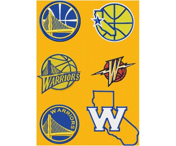 Golden State Warriors Logo - Golden State Warriors 6 logos machine embroidery designs for instant