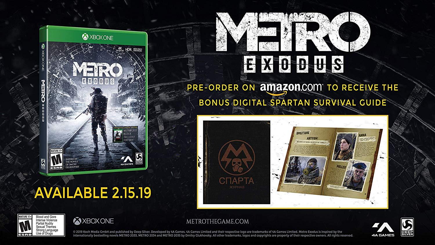 Metro Exodus Logo - Amazon.com: Metro Exodus: Day One Edition - Xbox One: Square Enix ...
