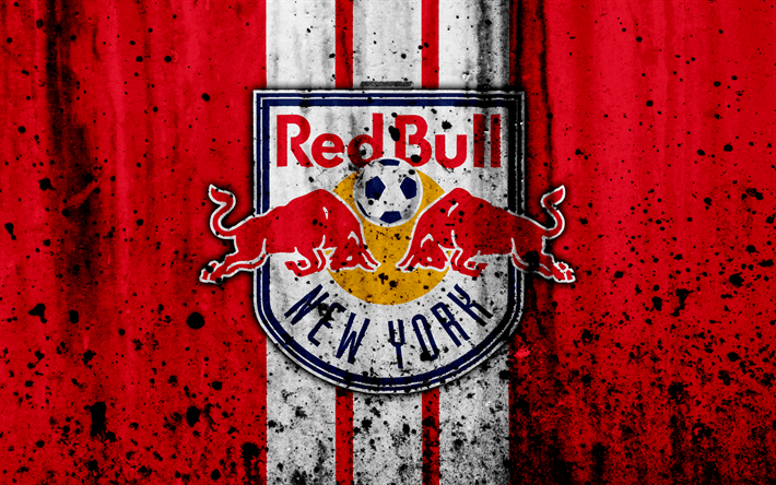 New York Red Bulls Logo - Download wallpapers 4k, FC New York Red Bulls, grunge, MLS, art ...