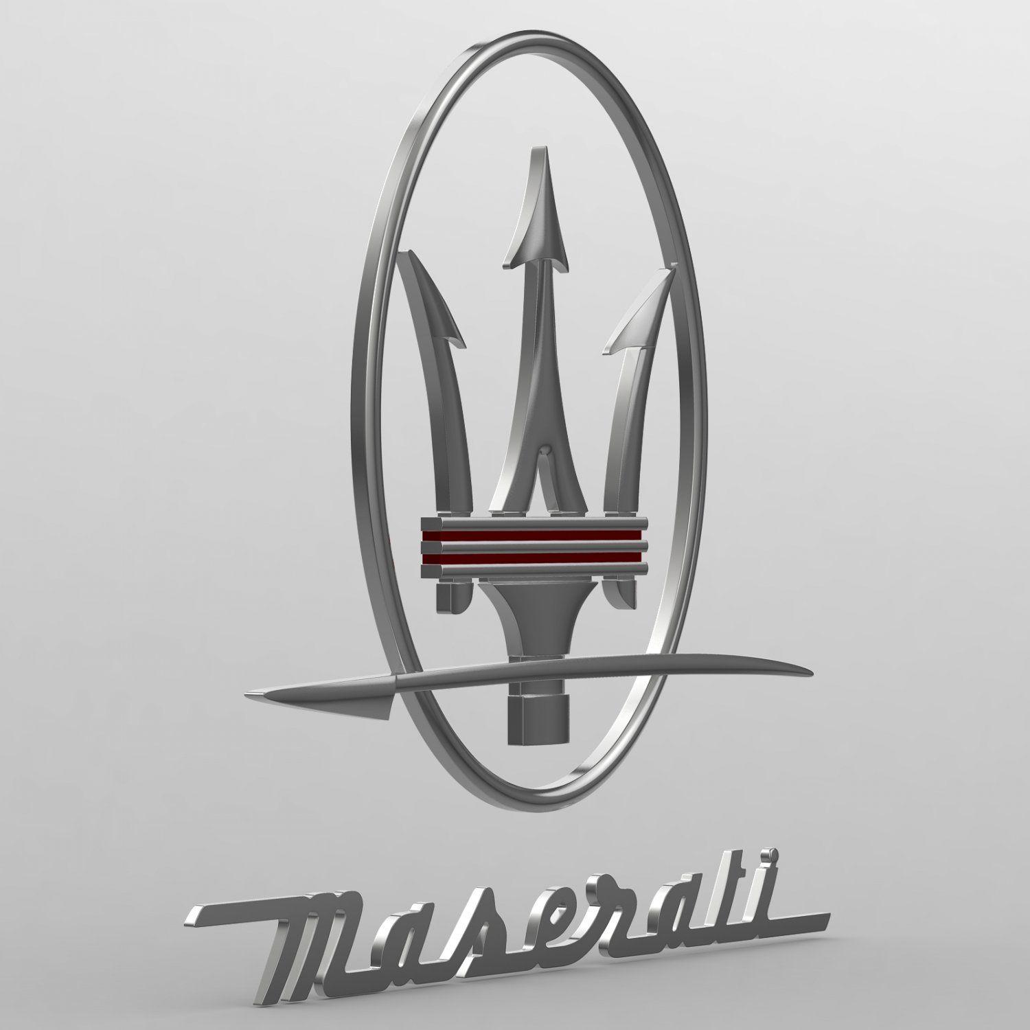 Maserati Logo - Maserati logo 2 3D Model in Parts of auto 3DExport