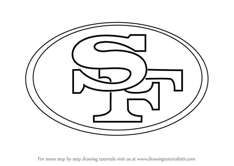 San Francisco 49ers Logo - Learn How to Draw San Francisco 49ers Logo (NFL) Step by Step ...