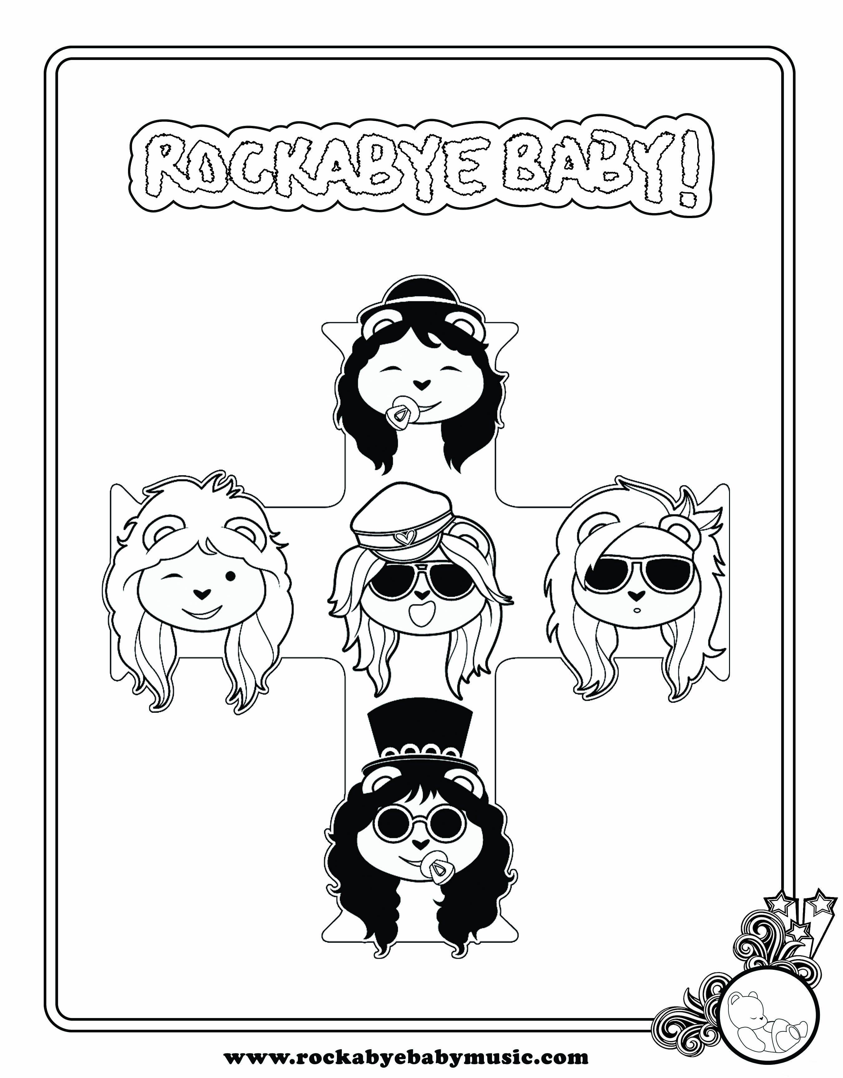 Guns and Roses Coloring Pages Logo - Rockabye Baby! Guns N' Roses Coloring Pages