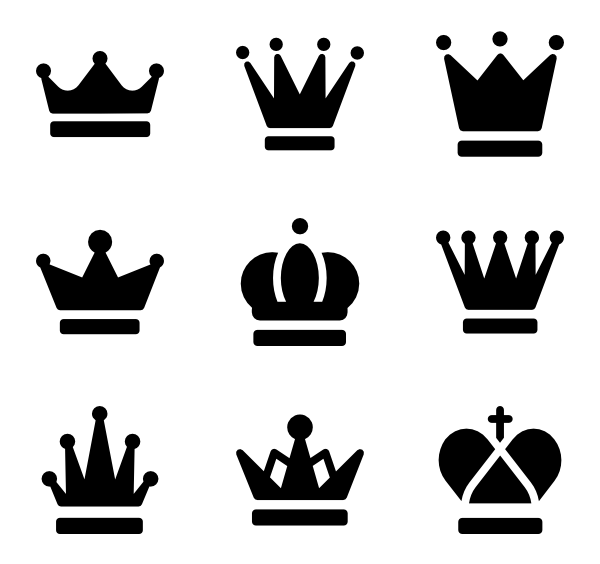 Black and White Crown Logo - Crown Icon free vector icons