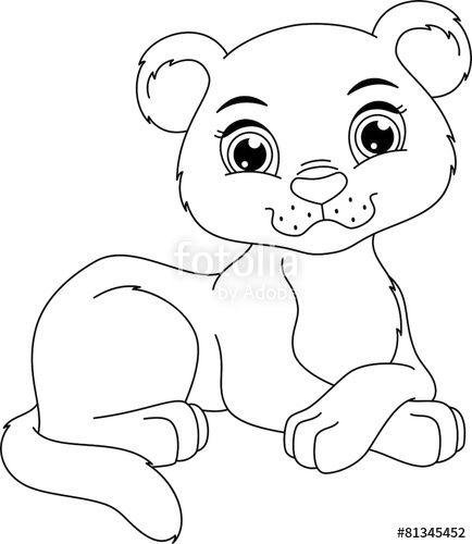 Cute Panther Logo - Panther cub coloring page