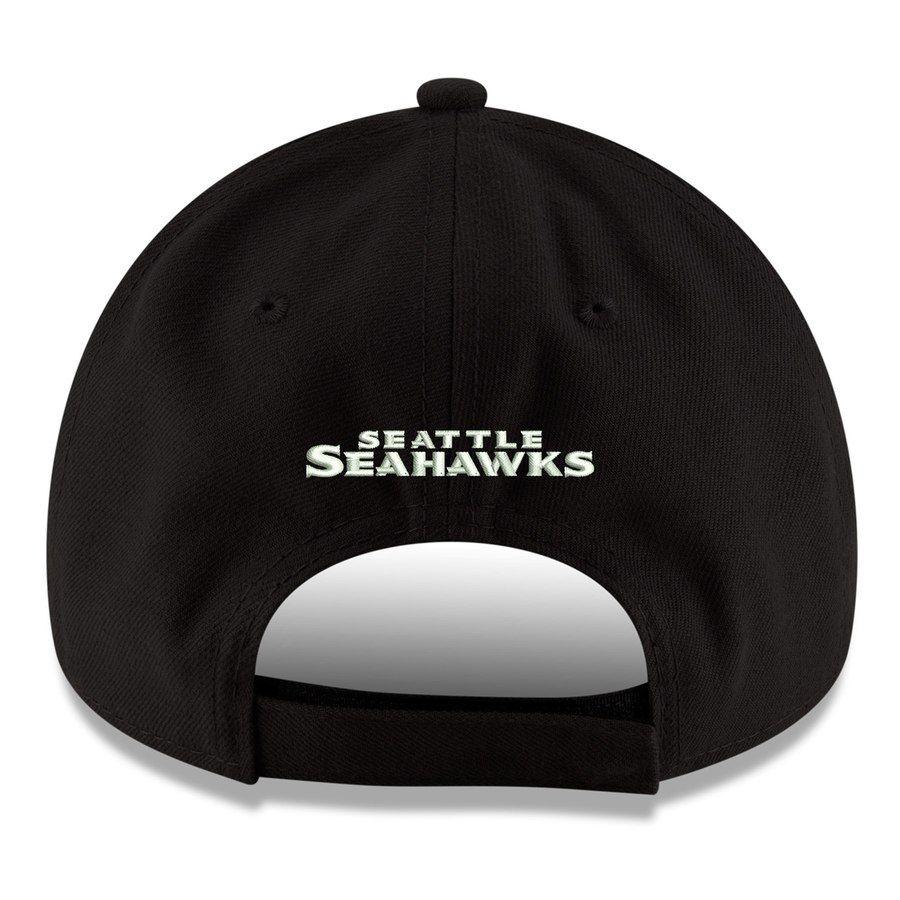Black and White Seahawks Logo - Men's Seattle Seahawks New Era Black Alternate Team Logo Gear 9FORTY