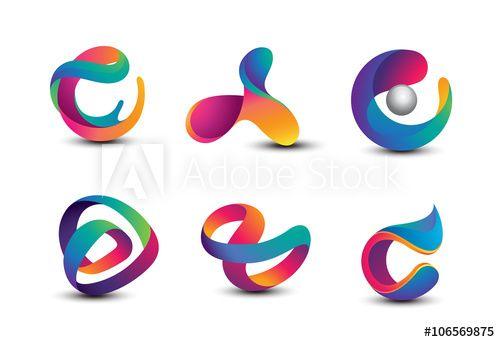 Colorful Logo - Abstract Colorful Logo Design Elements this stock vector