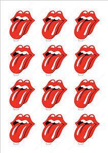 Rolling Stones Logo - Novelty The Rolling Stones Logo Lips Edible Cake Cupcake Toppers