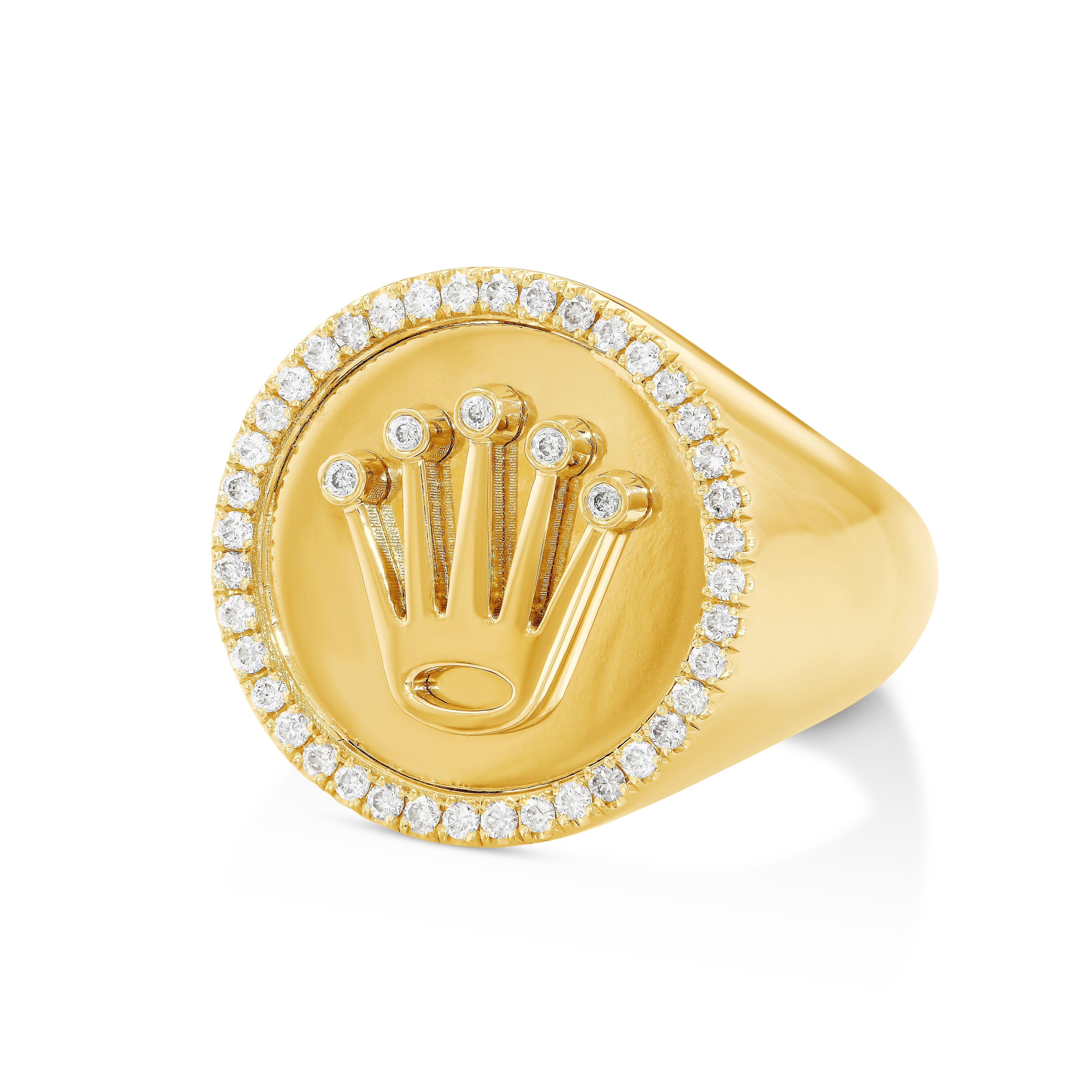 Rolex Logo - Rolex Logo Men's Diamond Ring