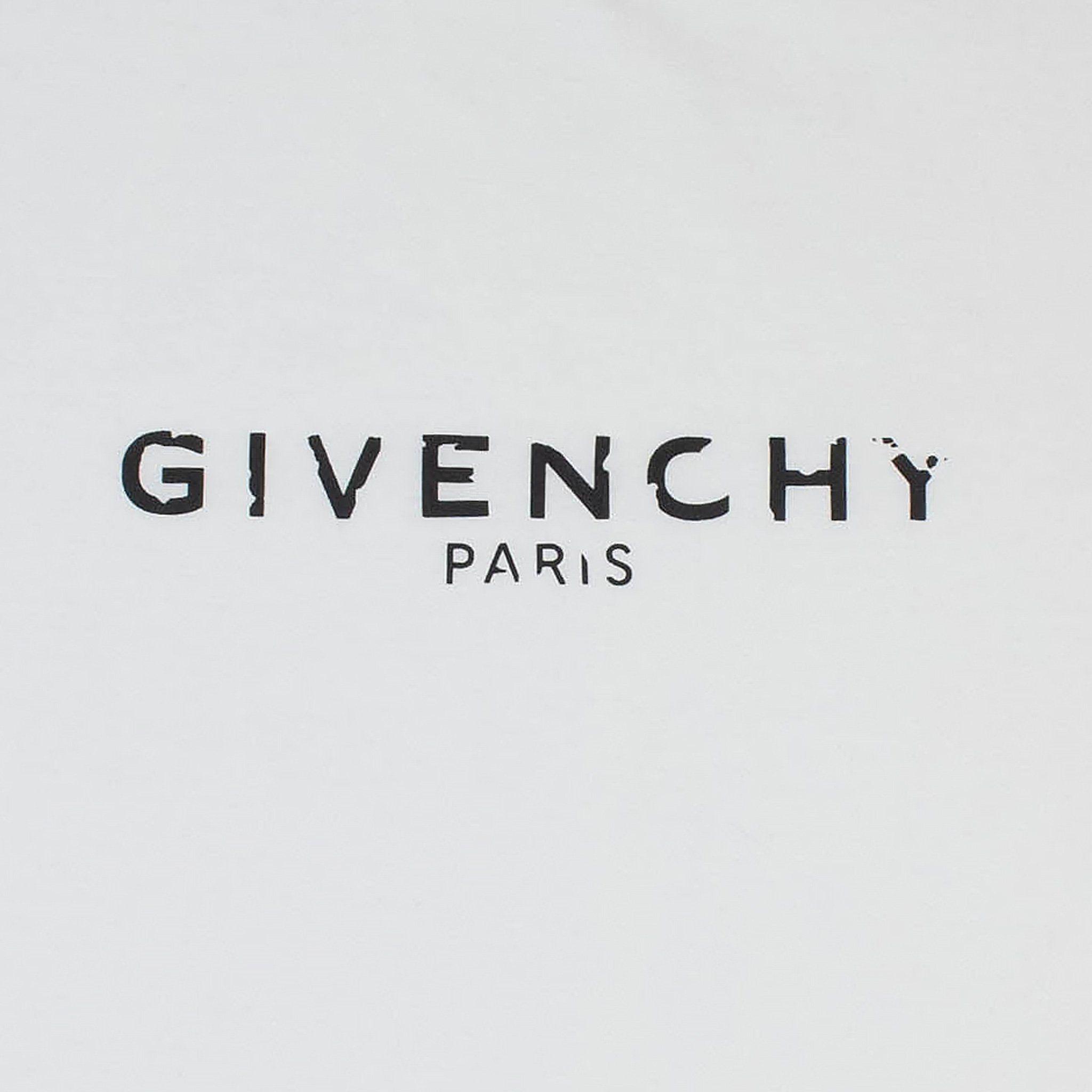 Givenchy Logo - Givenchy Paris Broken Logo Slim Fit White T Shirt