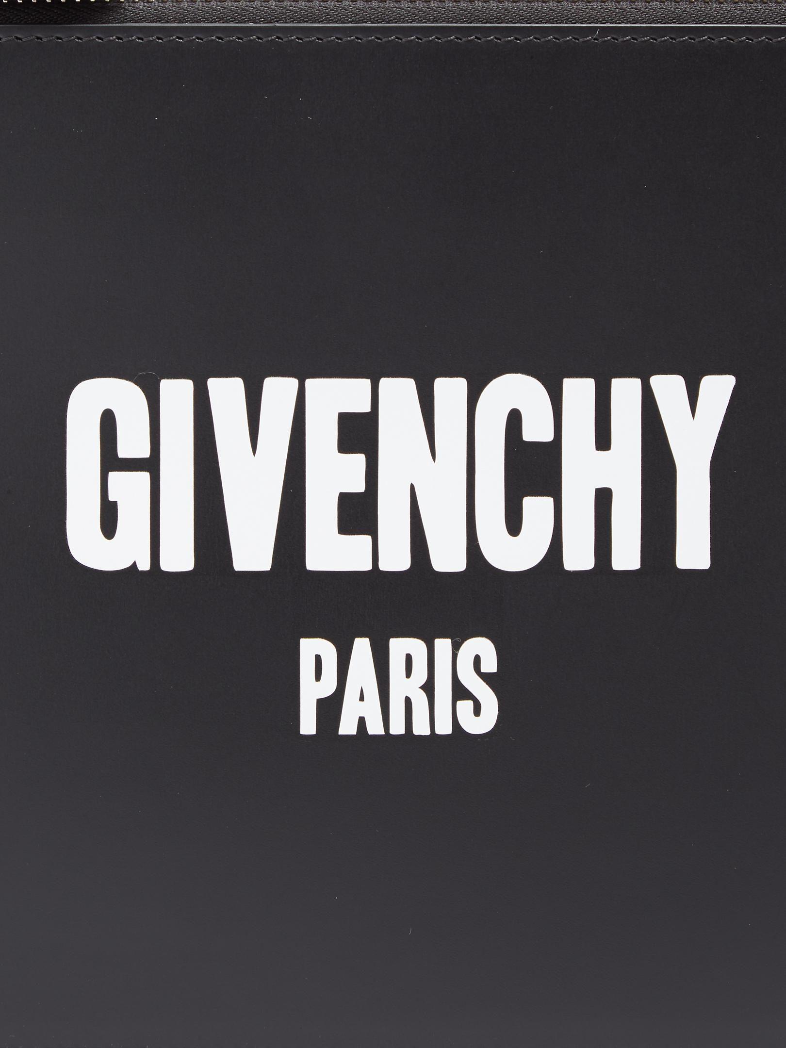 Givenchy Logo - Lyst - Givenchy Logo-print Small Leather Pouch in Black for Men
