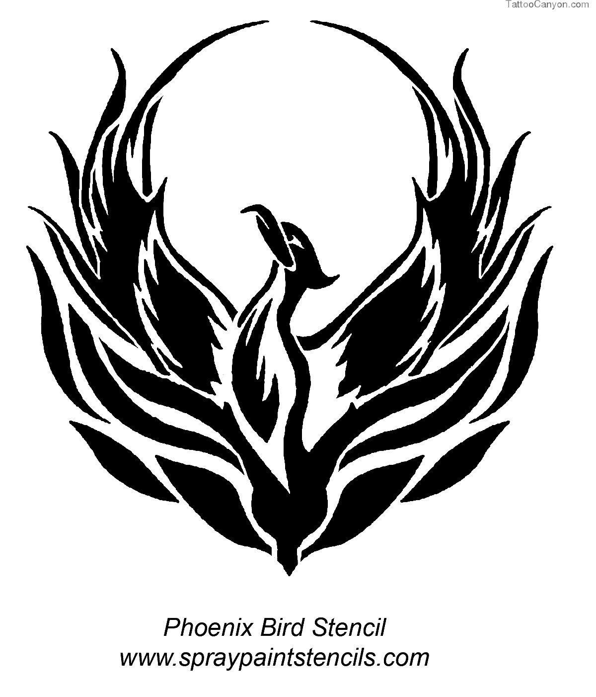 Phoenix Bird Drawing Logo - Tattoo Style Stencil Free Download 43224 Phoenix Bird picture 3055 ...