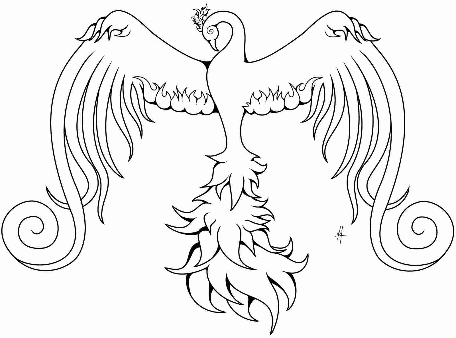 Phoenix Bird Drawing Logo - Vector Logo Of Black And White Coloring Page Phoenix Bird Free Bright