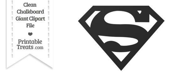 Large Printable Superman Logo - Clean Chalkboard Giant Superman Symbol Clipart — Printable Treats.com