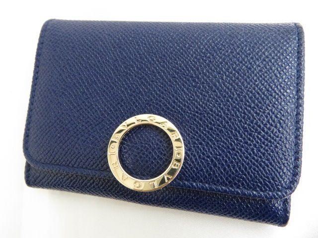 Bvlgari Logo - green0501: With leather card case / pass case blue box with BVLGARI