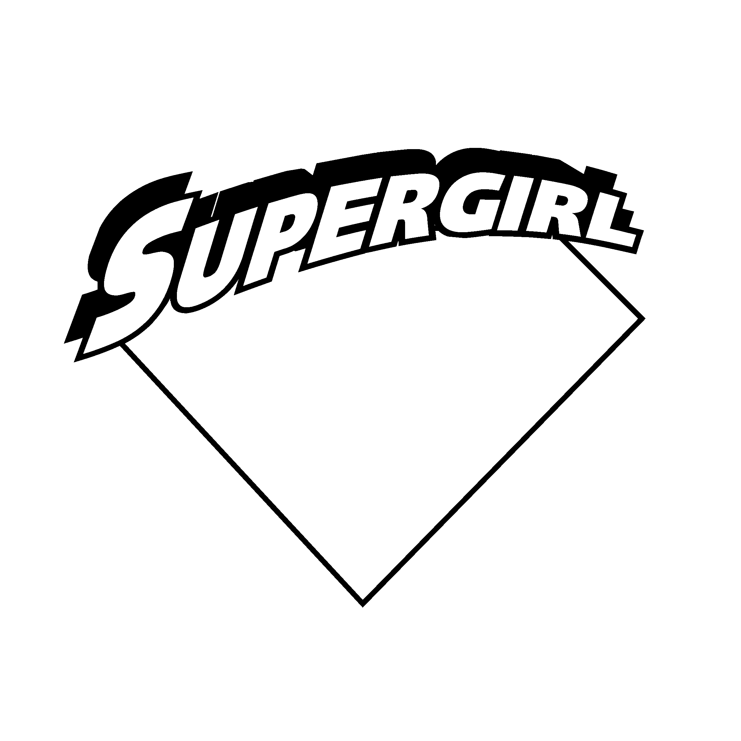 Black and White Supergirl Logo - Supergirl Logo PNG Transparent & SVG Vector - Freebie Supply