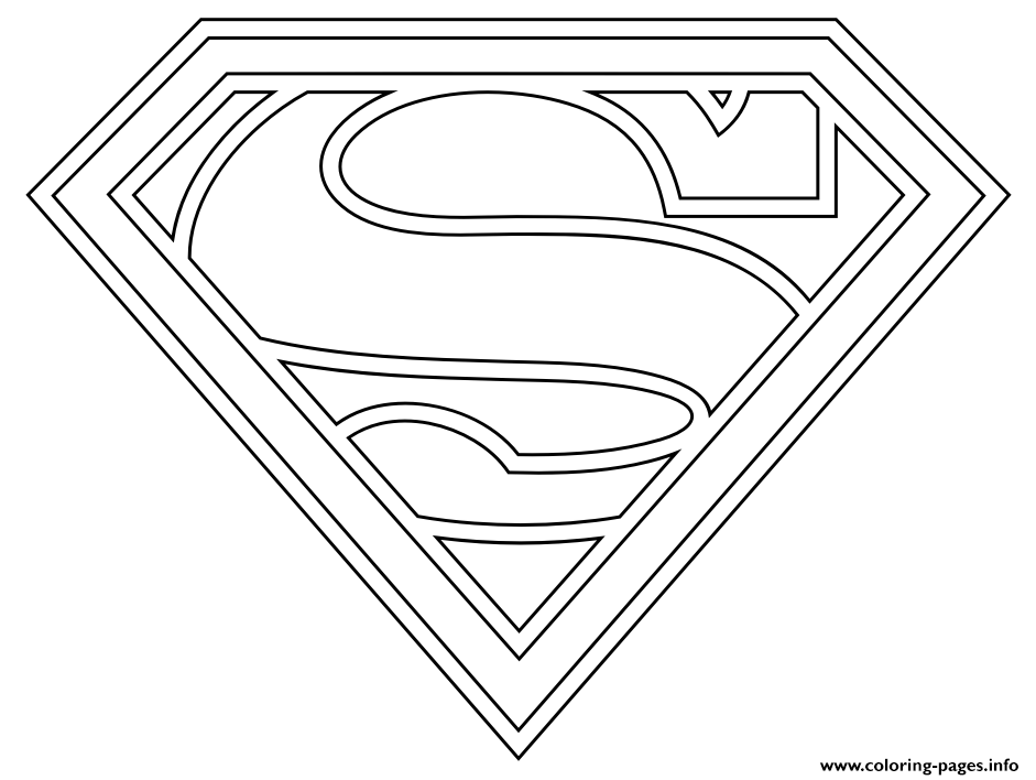 Black and White Supergirl Logo - Print supergirl logo coloring pages. Coloring 4 Kids: DC Super