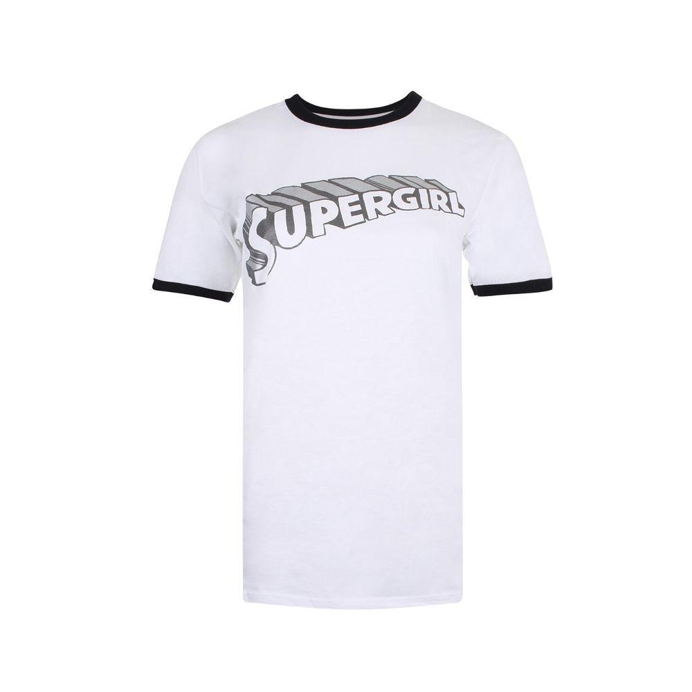 Black and White Supergirl Logo - DC Comics Logo Ringer T Shirt