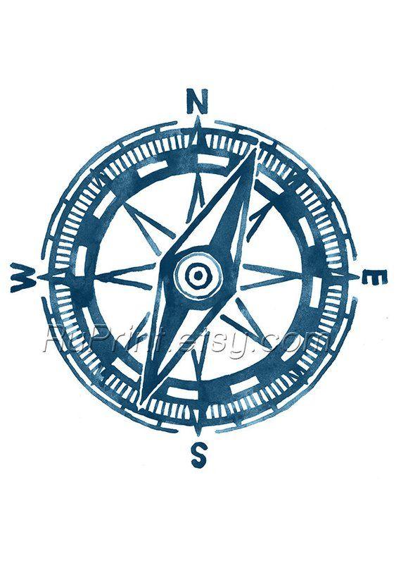 Nautical Compass Logo - Printable Nautical Compass, Compass poster, Nautical Decor ...