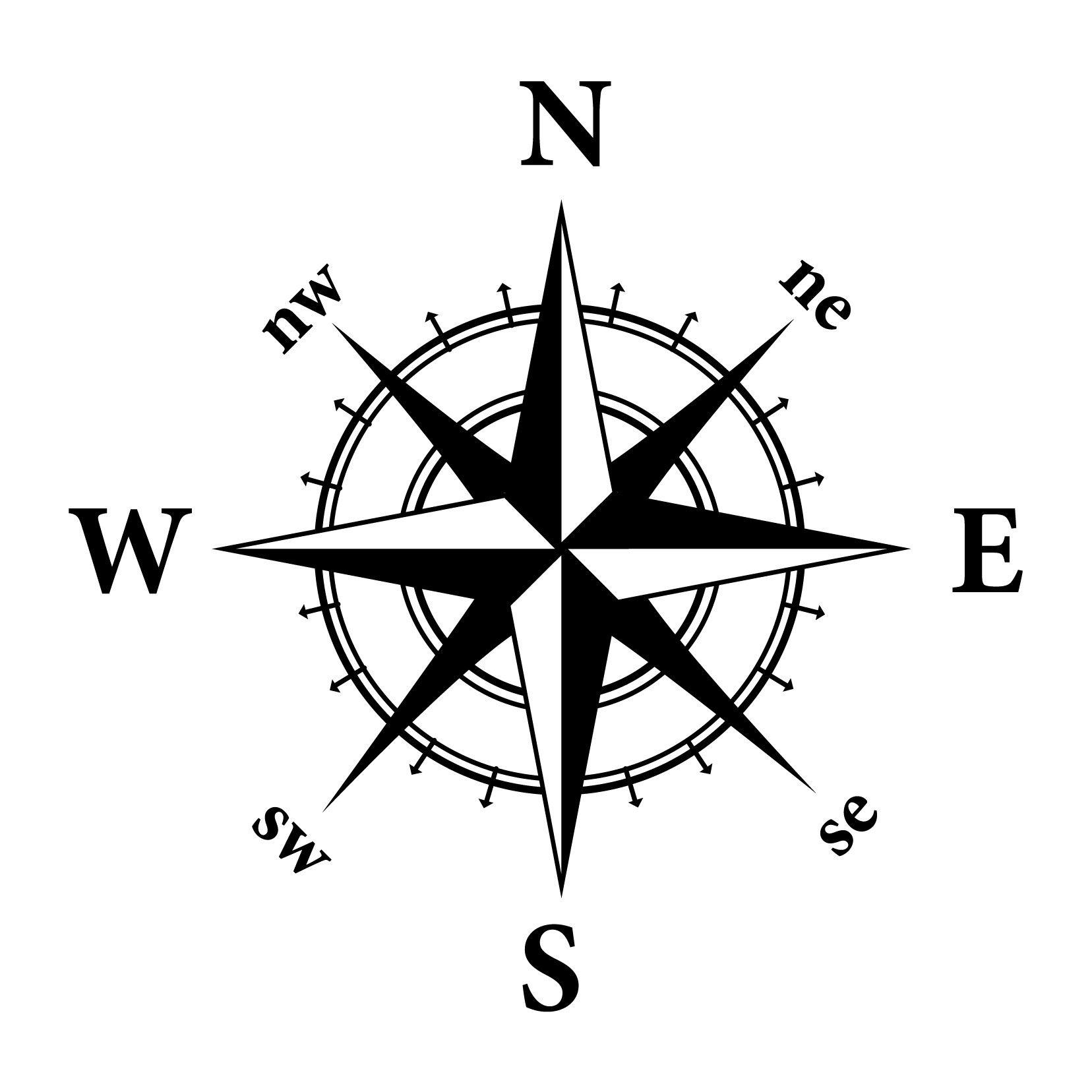 Nautical Compass Logo - vintagw map compass clipart