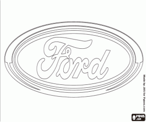 Printable Ford Logo - Emblem of the Ford brand coloring page printable game