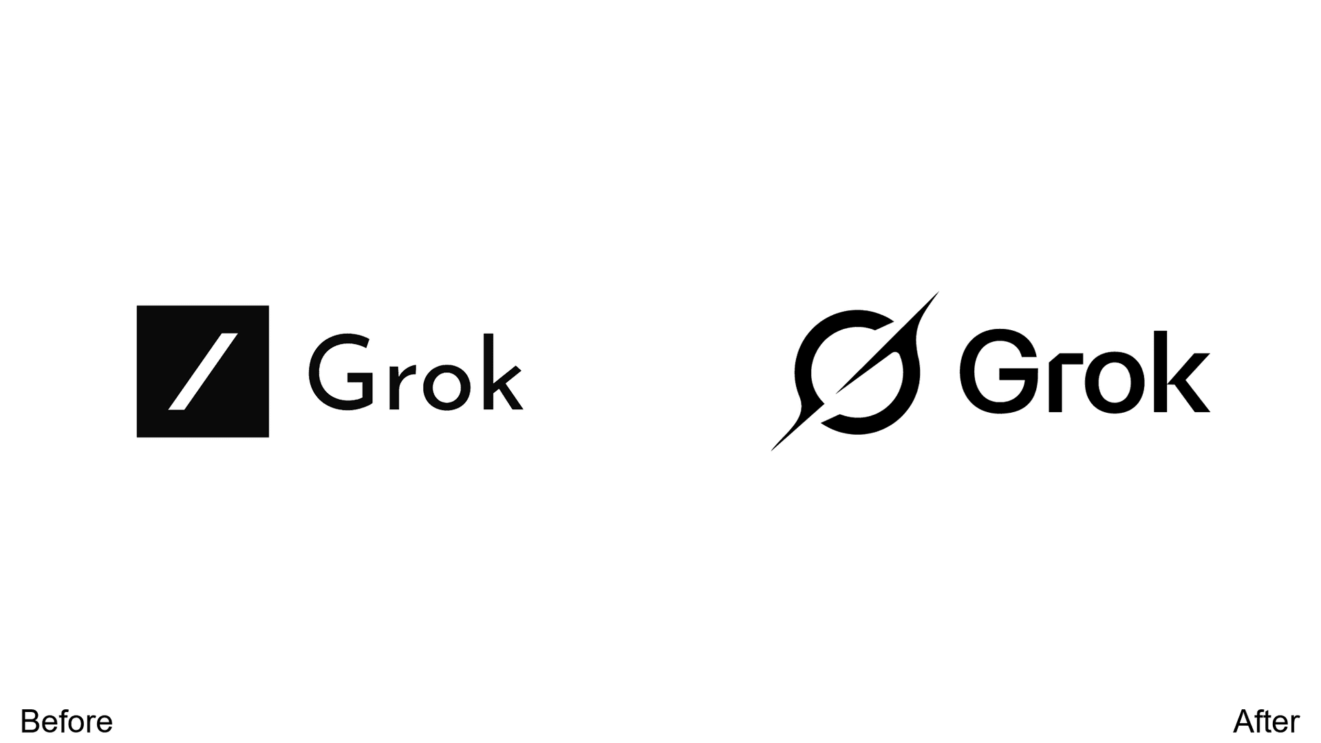 Grok logo redesign before and after