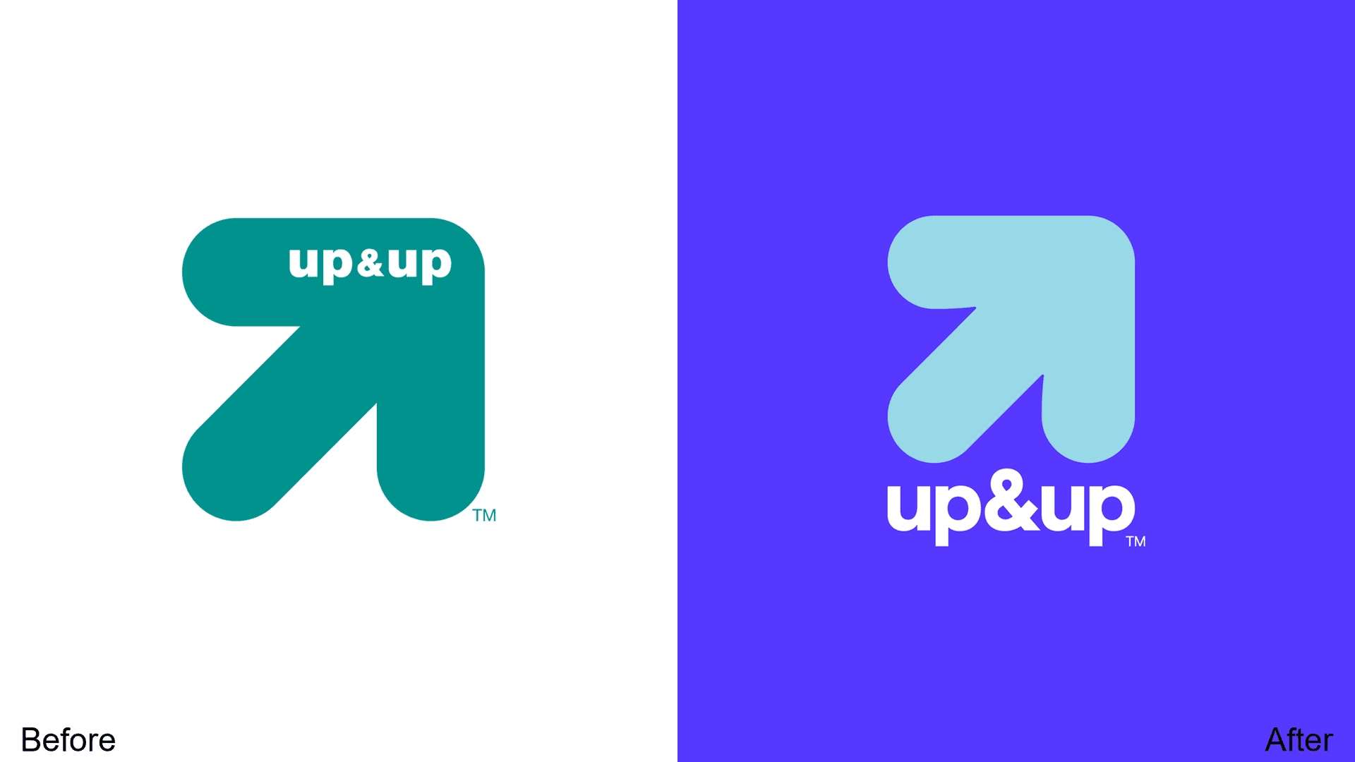 Up&Up logo redesign before and after