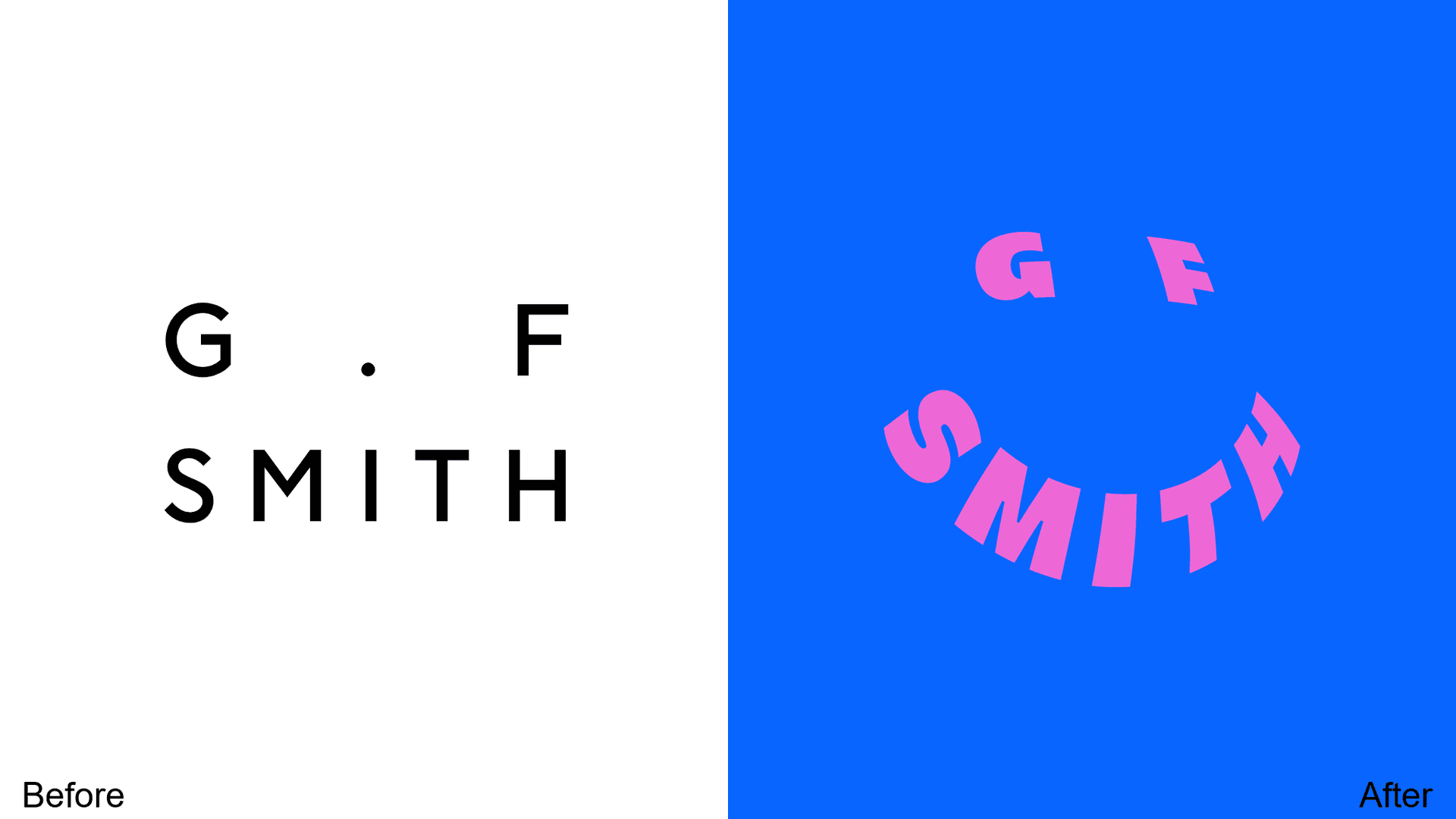 GF Smith logo redesign before and after