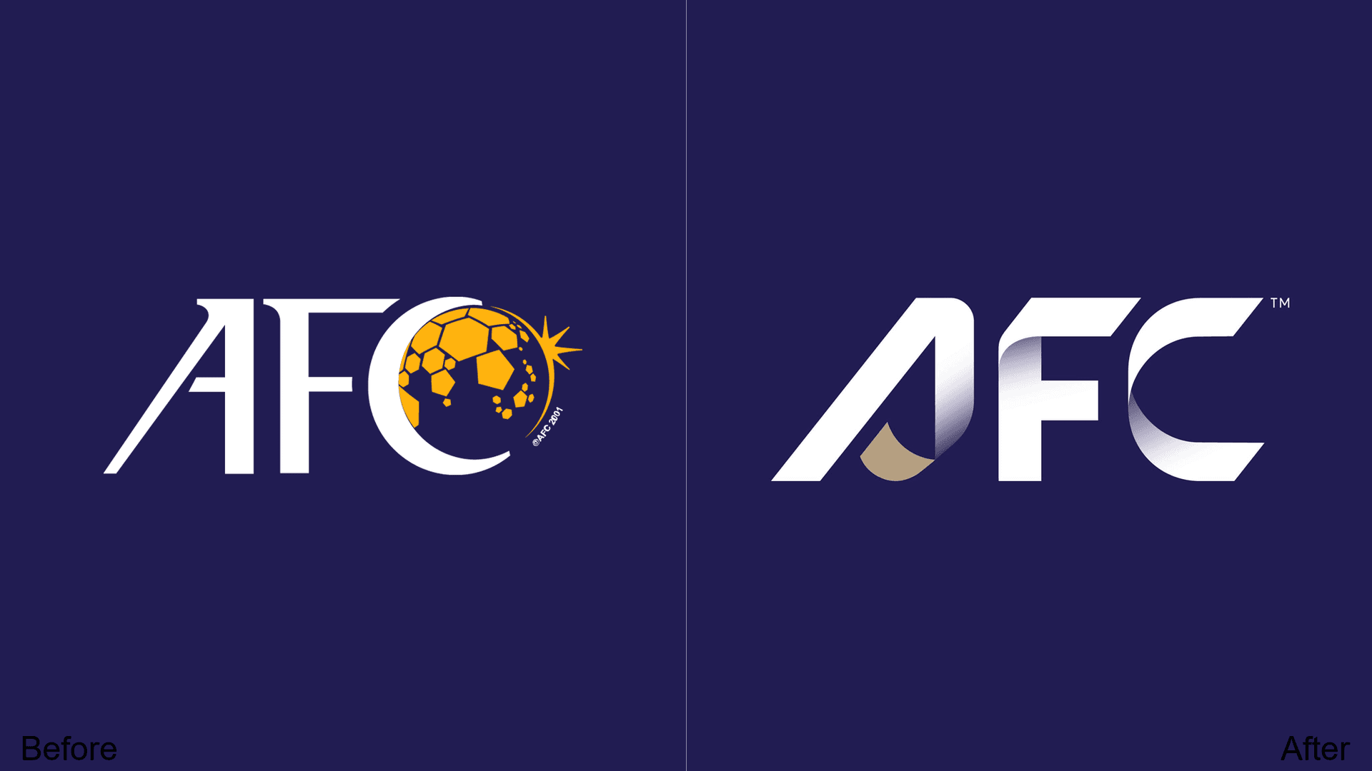 AFC logo redesign before and after