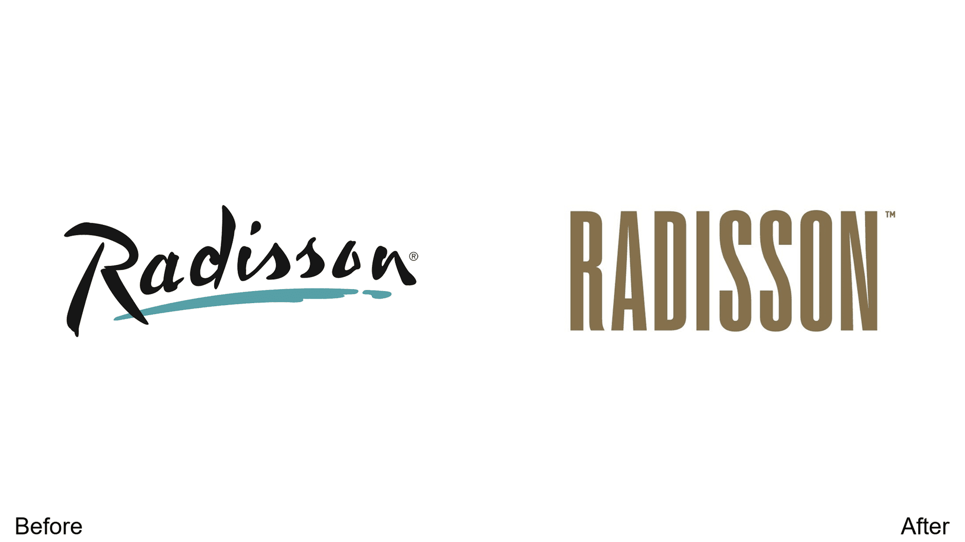 Radisson logo redesign before and after