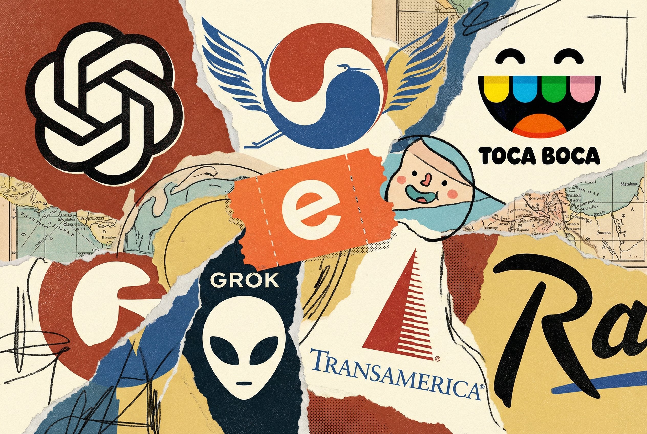 Collage of best logo redesigns of 2025