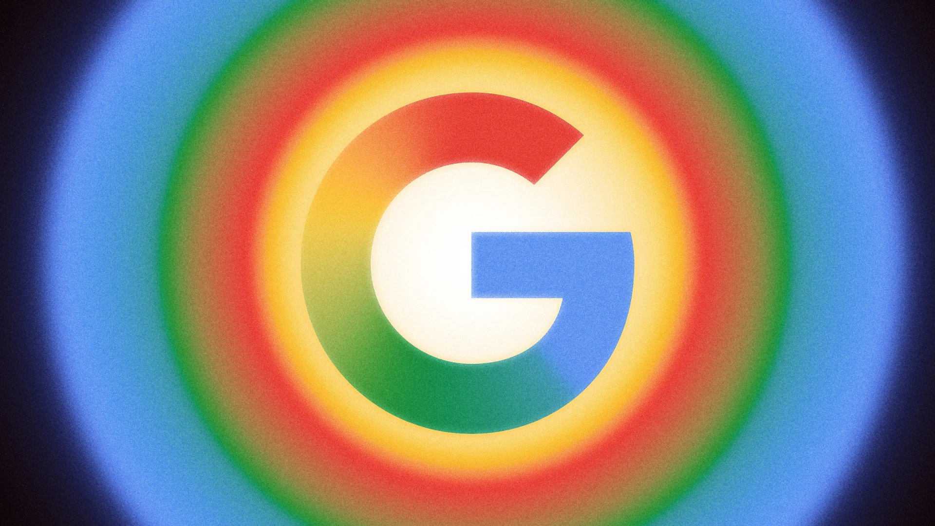 Google gradient G logo on colorful background