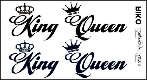 King and Queen Crown Logo - Temporary Tattoo Stickers King Queen Crown Designs/Drawings ...