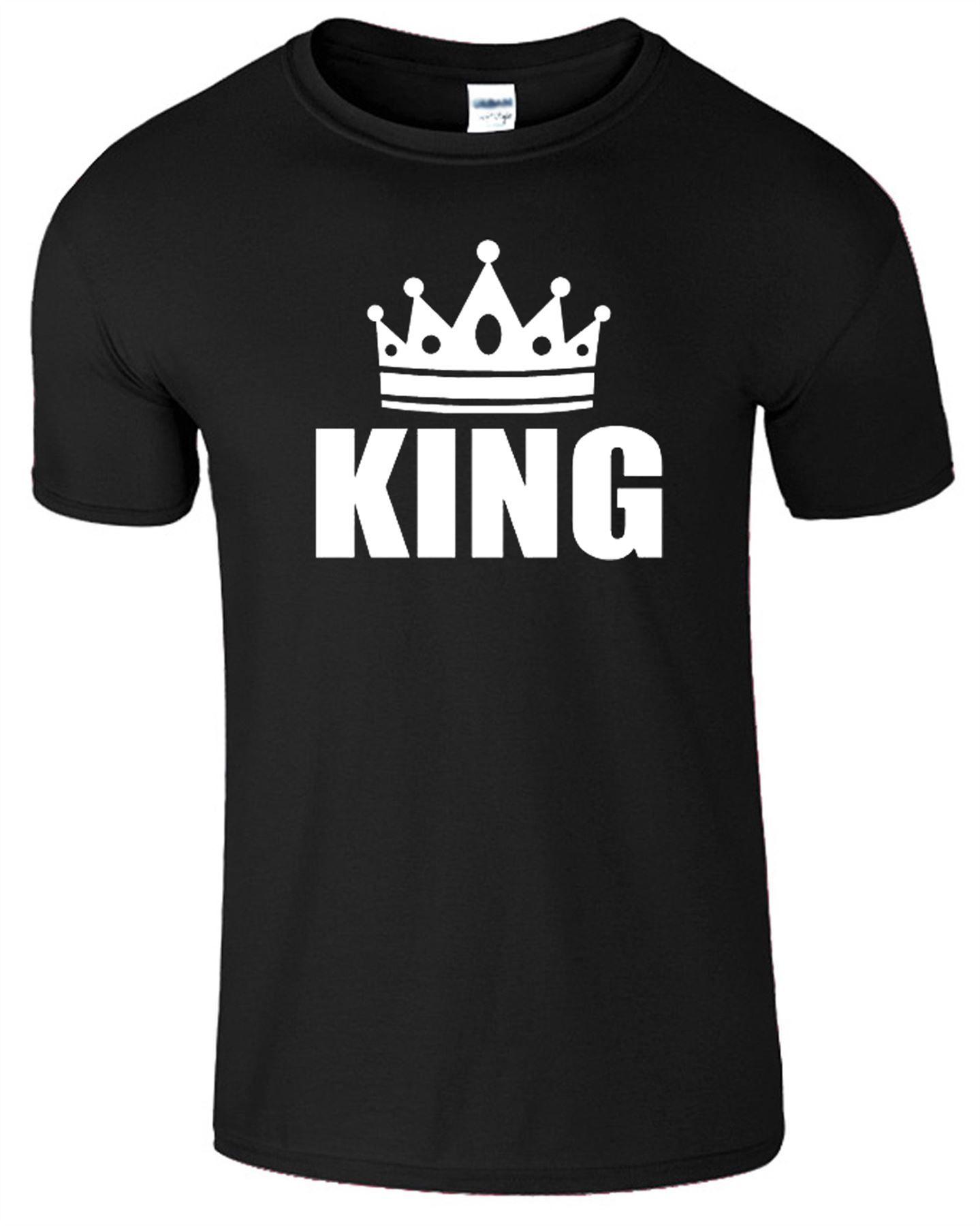 King and Queen Crown Logo - King And Queen T Shirt Mens Womens Crown Logo Romantic Couple Top ...