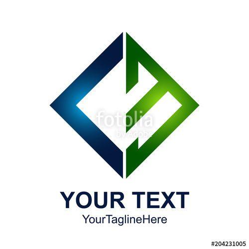 Colored Green Business Logo - Initial letter CB logo design template element colored green blue ...