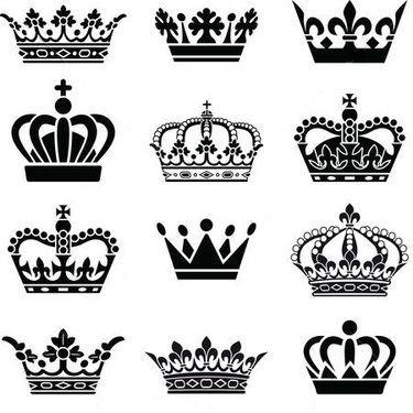 King and Queen Crown Logo - Queen and King Crowns Tattoo Design. tattos. Tattoos, Tattoo