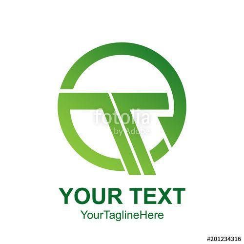 Colored Green Business Logo - Initial letter T logo template colored green circle design for ...