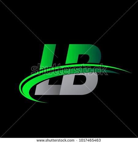 Colored Green Business Logo - initial letter LB logotype company name colored green and black ...