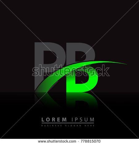 Colored Green Business Logo - initial letter PB logotype company name colored green and black ...