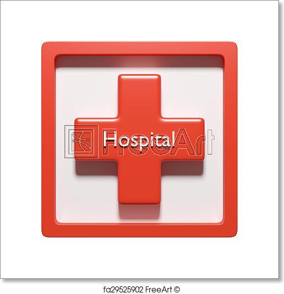 3D Hospital Logo - Free art print of 3d hospital symbol. 3d rendering of a cross ...
