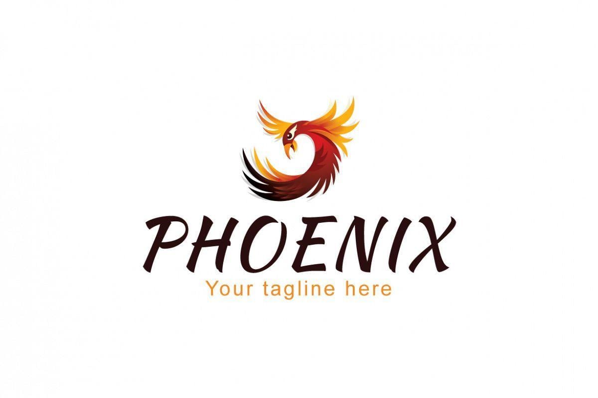 Fiery Bird Phoenix Logo - Phoenix - Mythical Fire Bird Stock Logo Template